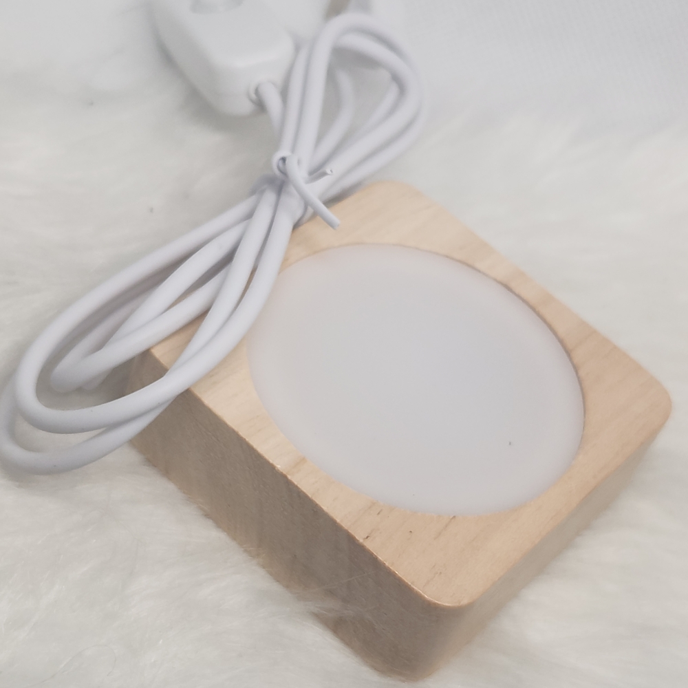 Color-Changing LED Light Base | Wooden Ambient Glow Display ✨